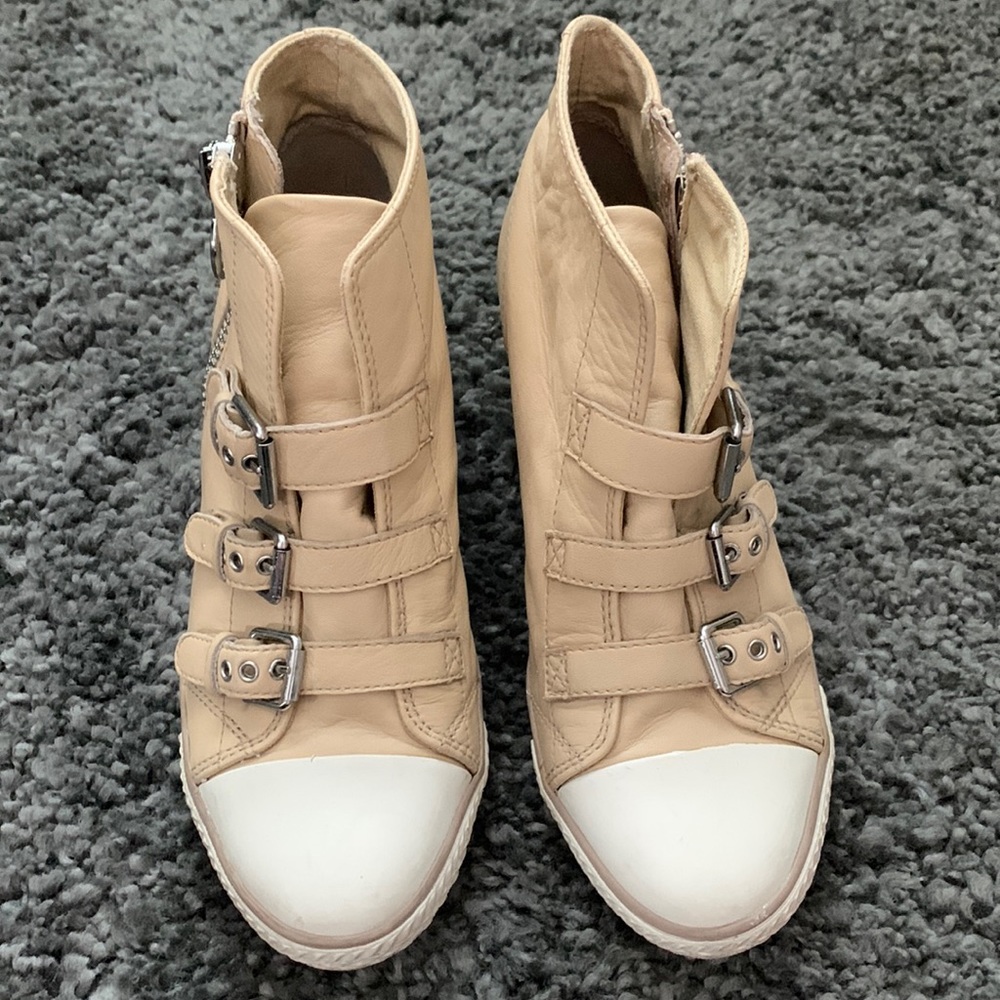 Ash wedge heel leather shoes